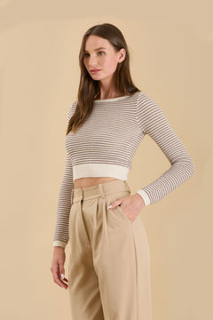 Oh Happy Days Striped Crop Sweater