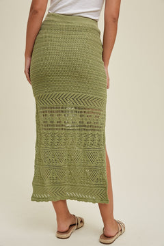 Marika Crochet Midi Skirt.