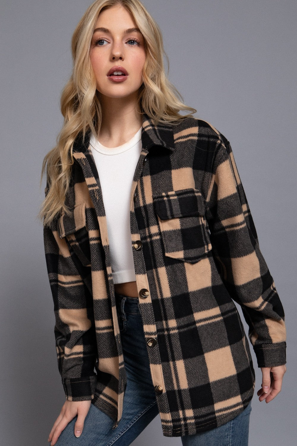 DOORBUSTER: Softly Styled Fleece Shacket- 3 Colors!