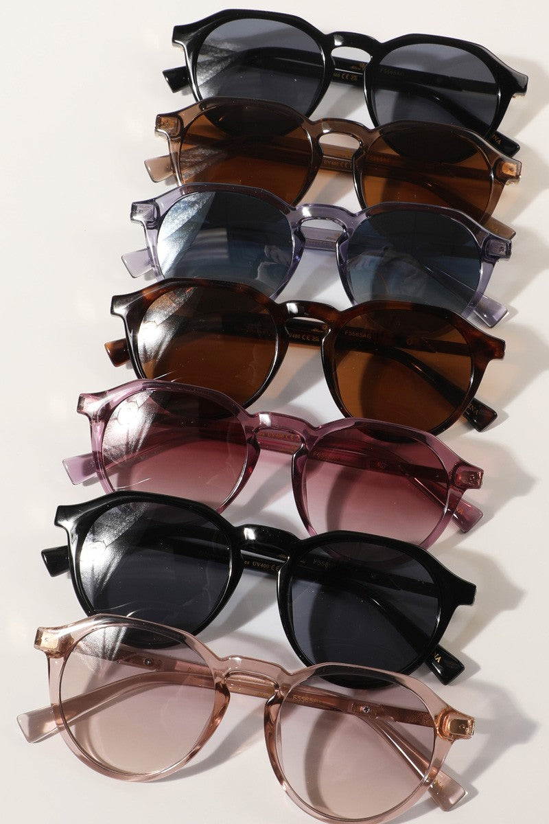 Semi-Transparent Round Fashion Sunglasses- ASSORTED!
