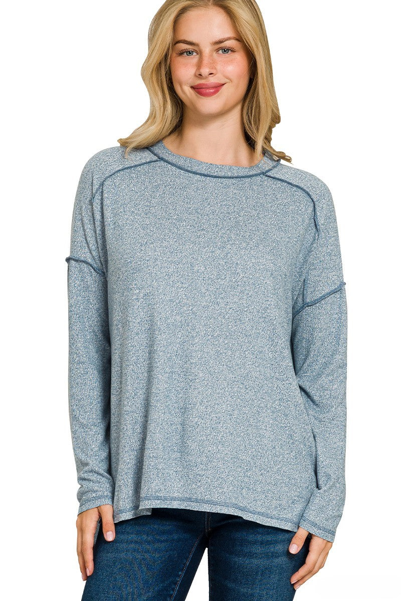 Annalise Exposed Seam Hacci Top- 3 Colors!