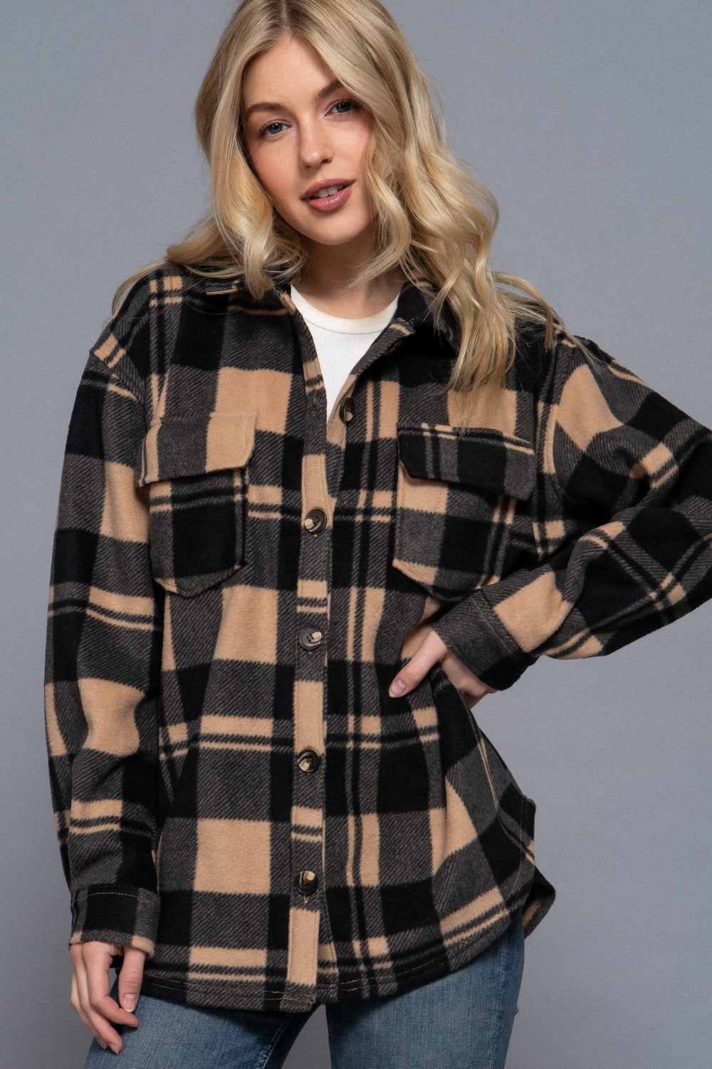 DOORBUSTER: Softly Styled Fleece Shacket- 3 Colors!