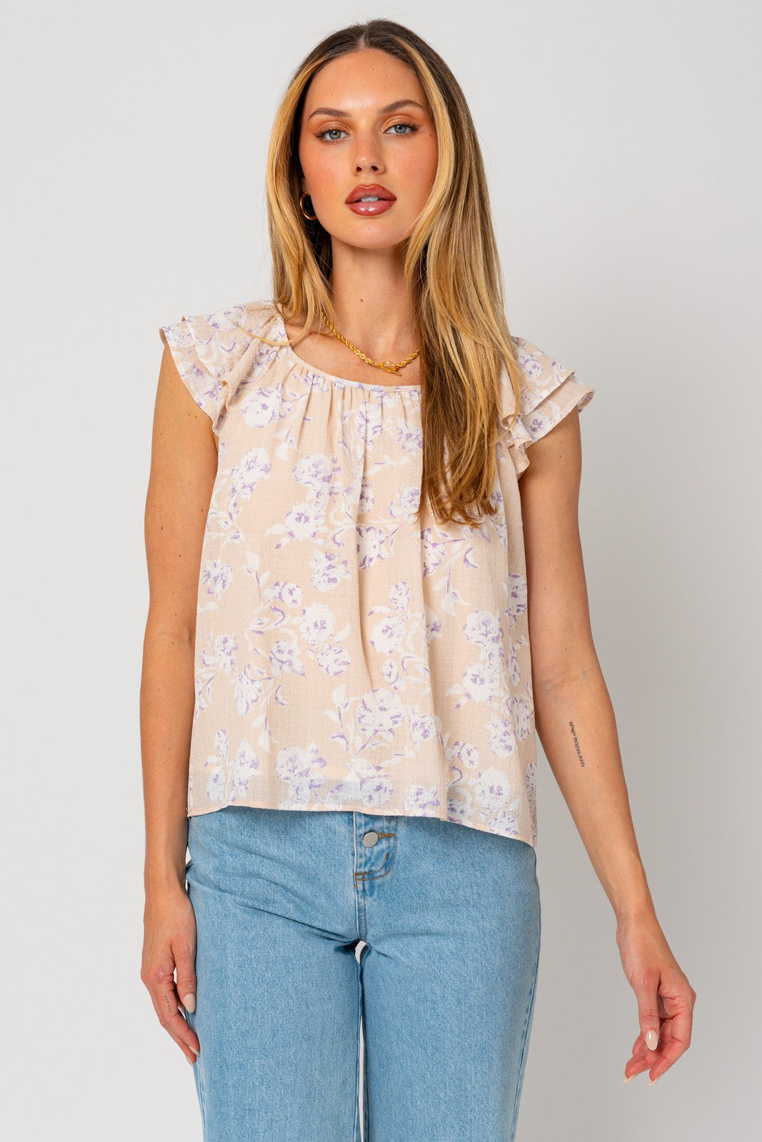 Freda Double Sleeve Floral Top - North Threads