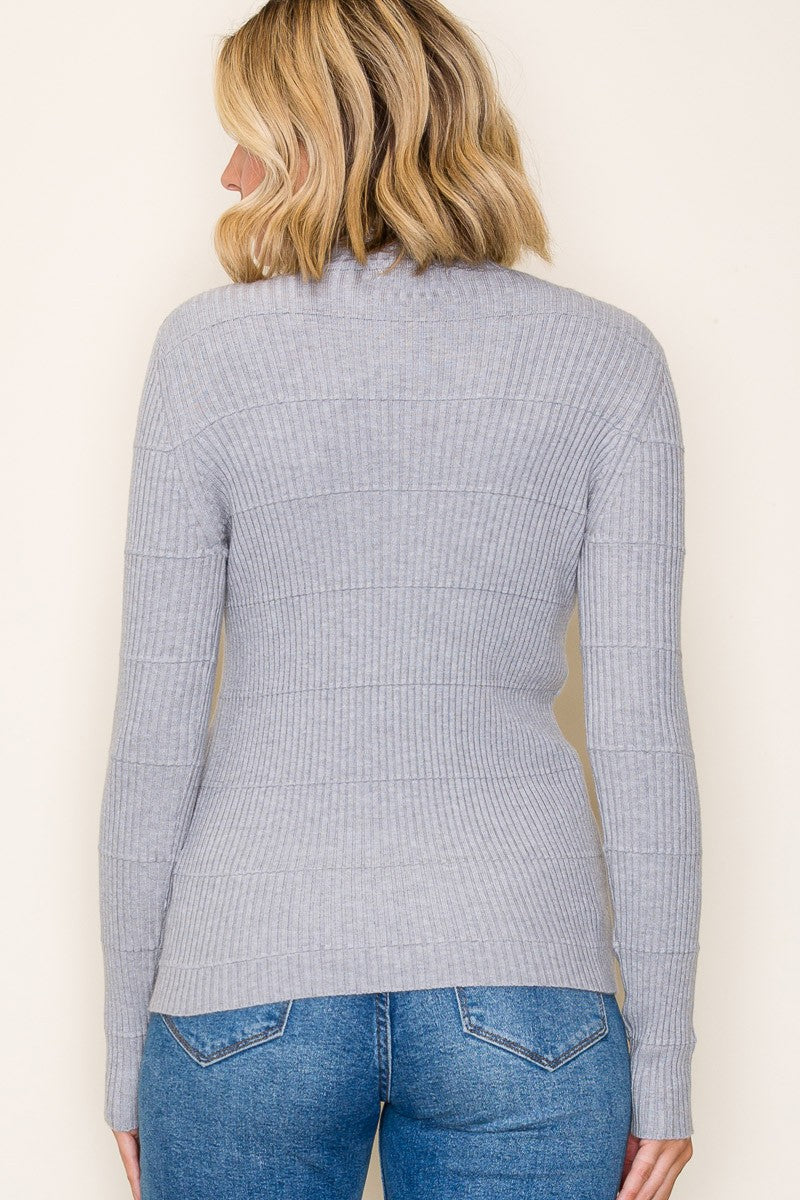 Textured Fitted Mock Neck Long Sleeve- 3 Colors!