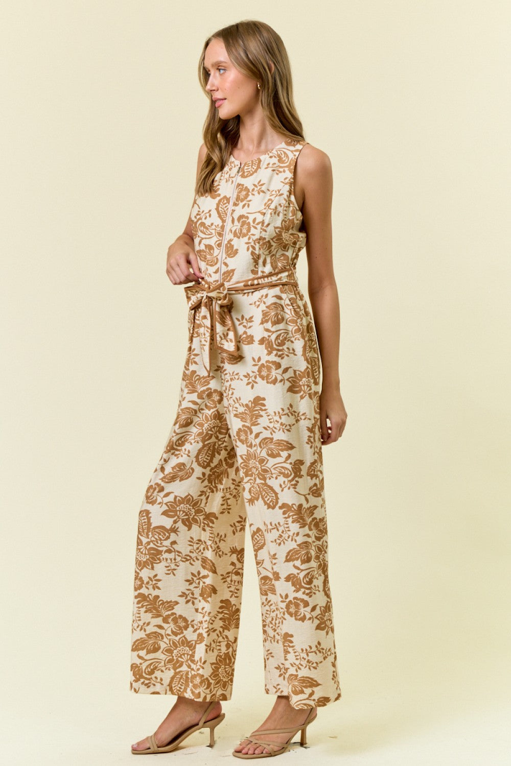 Blooming Blue Floral Sleeveless Jumpsuit- 2 Colors!