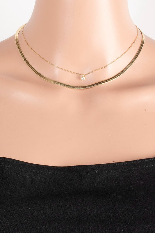 Gem Pendant Layered Necklace- 2 Colors!