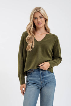 Fabled Grace Split Neck Knit Sweater- 4 Colors!