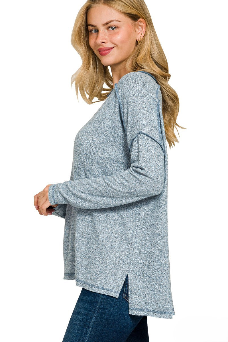 Annalise Exposed Seam Hacci Top- 3 Colors!
