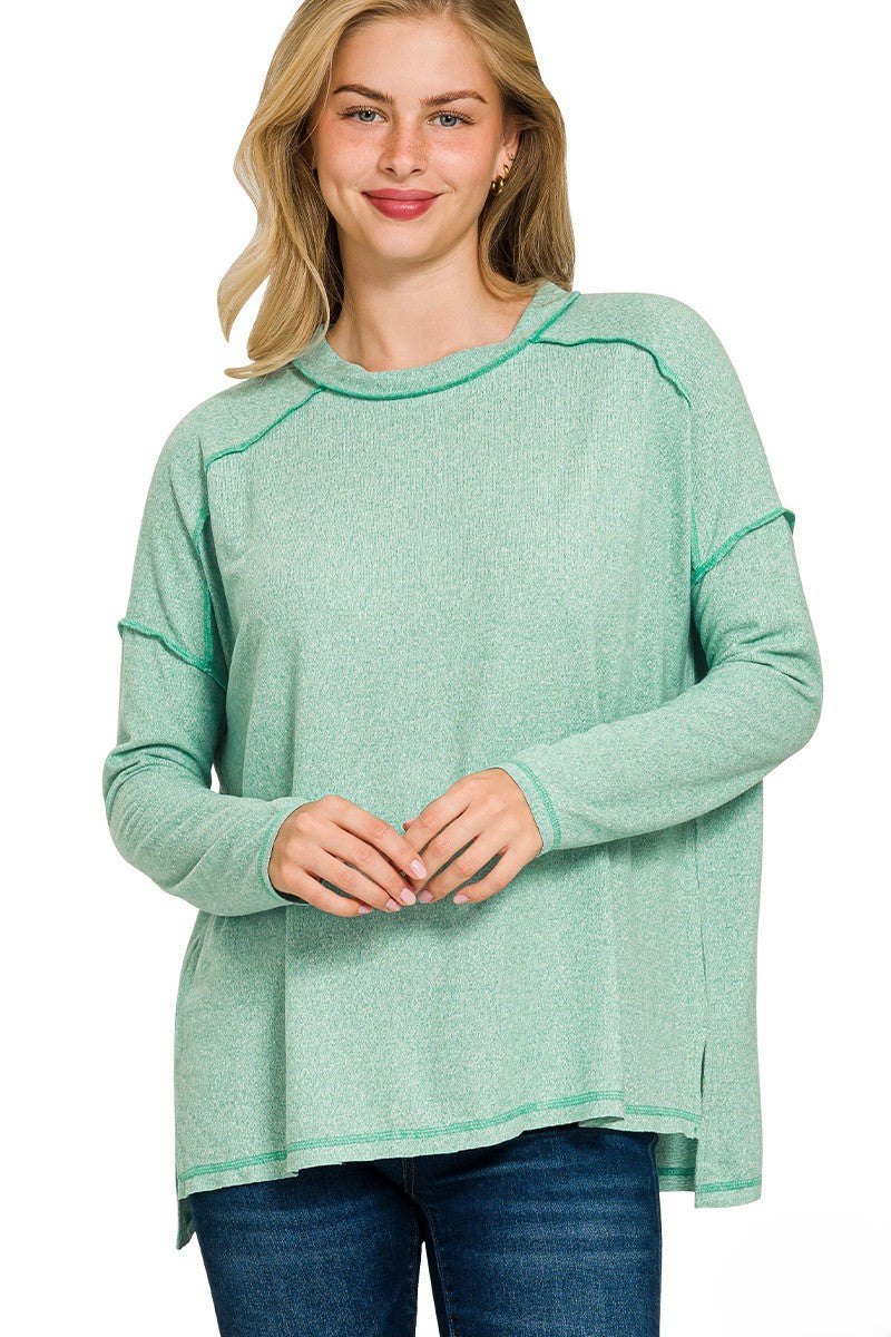 Annalise Exposed Seam Hacci Top- 3 Colors!