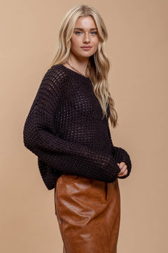 Evermore Crochet Knit Sweater- 2 Colors!