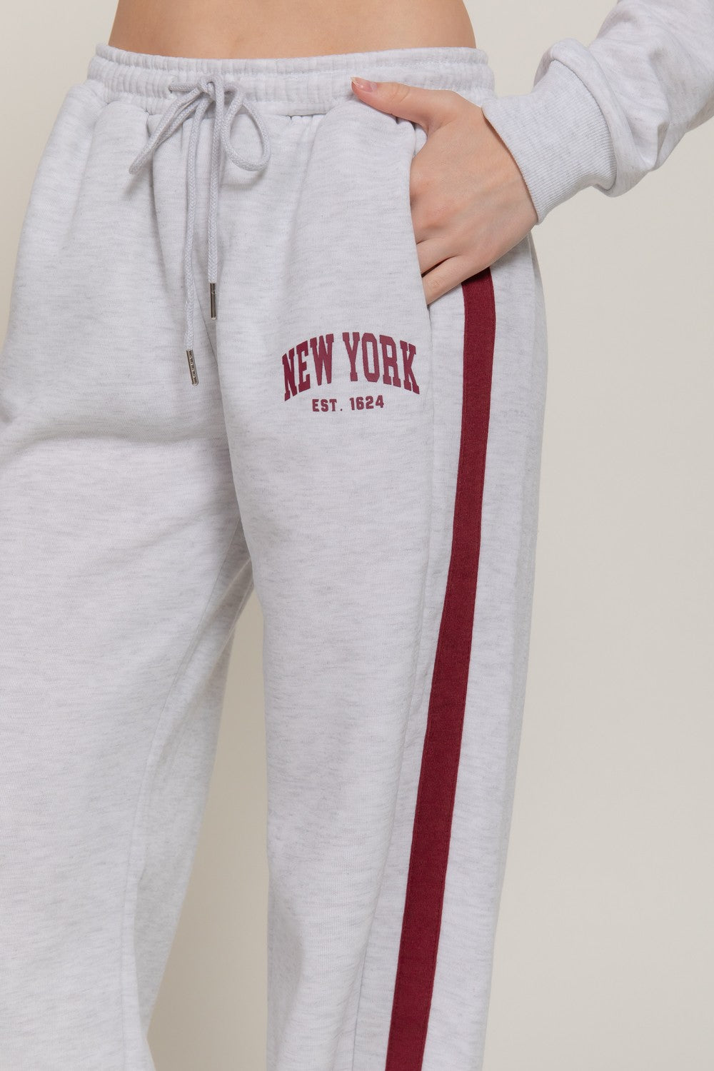 New York Emblem Patch Contrast Sweatpants