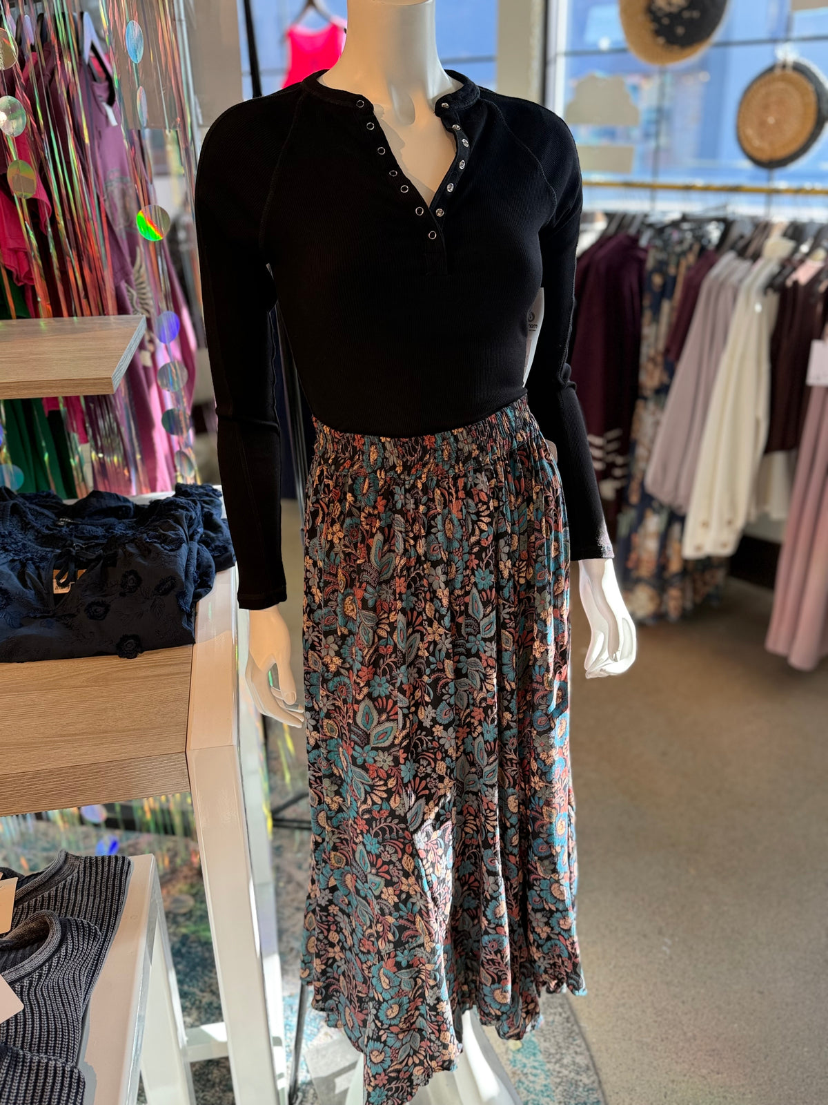 Floral Tiered Maxi Skirt