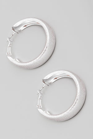 Lucya Textured Hoop Earrings- 2 Colors!.