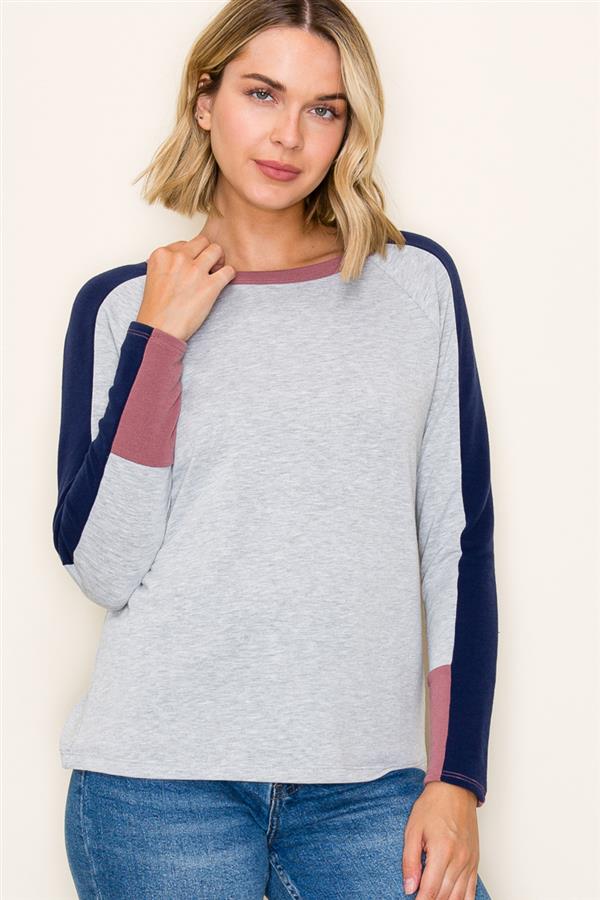 Abbie Color Block Long Sleeve Top