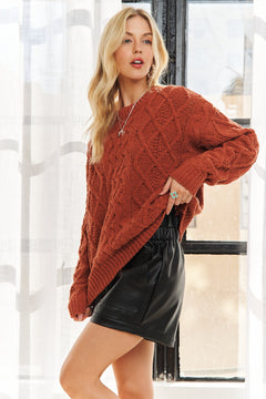 Cozy Fireside Cable Knit Sweater