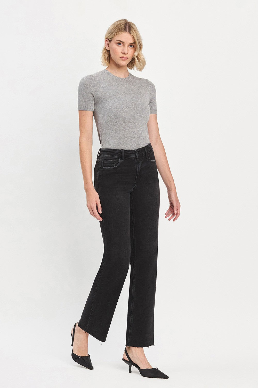 Flying Monkey High Rise Slim Wide Jeans