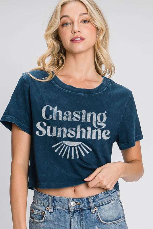 Chasing Sunshine Graphic Crop Tee