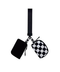 Dual Pouch Keychain Wristlet Wallet- 2 Colors!