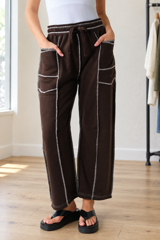Lennox Raw Edge Wide Leg Sweatpants