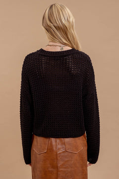 Evermore Crochet Knit Sweater- 2 Colors!