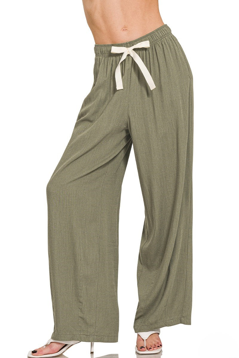 Beach Breeze Linen Drawstring Pants