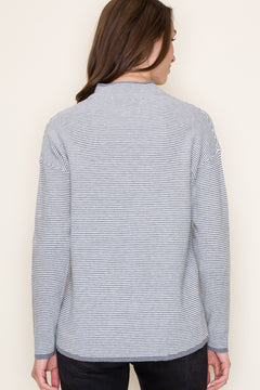 Crisp Lines Waffle Mock Neck Pullover