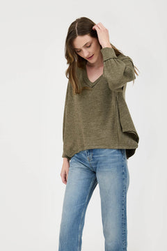 Friday Evening V-Neck Long Sleeve Knit Top- 2 Colors!