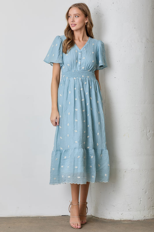 Wildflower Gal V-Neck Midi Dress