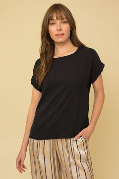 In Good Taste Roll-Up Sleeve Top- 4 Colors!