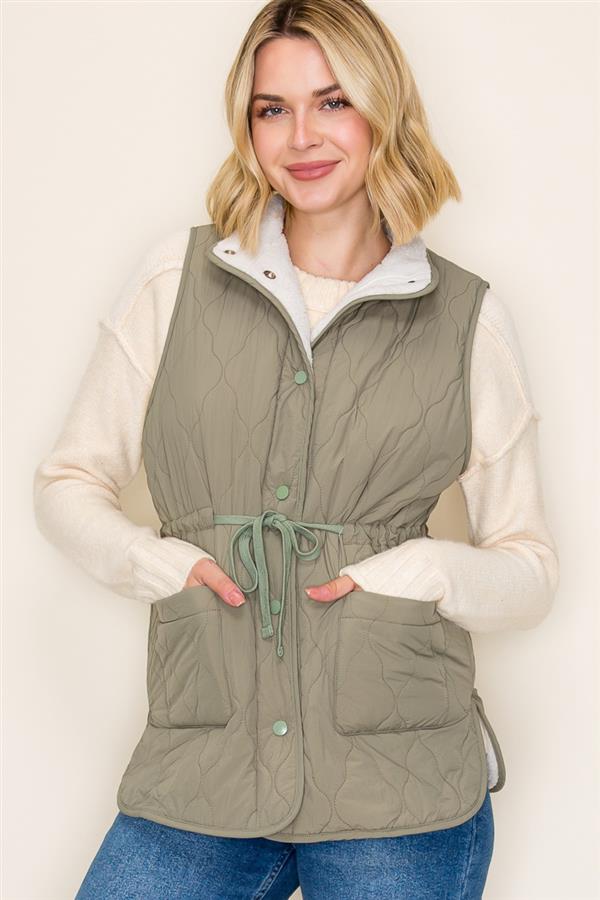 Quilted Drawstring Vest