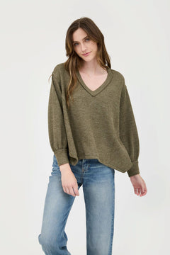 Friday Evening V-Neck Long Sleeve Knit Top- 2 Colors!