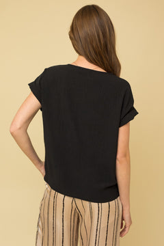 In Good Taste Roll-Up Sleeve Top- 4 Colors!