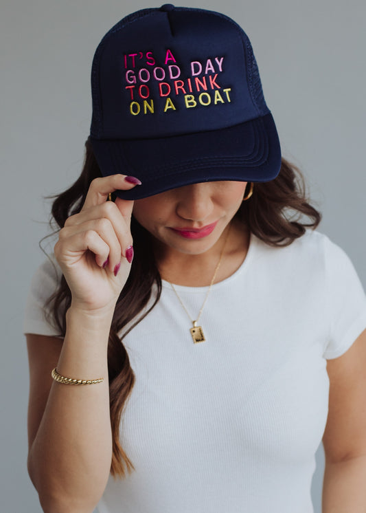 Drink On A Boat Trucker Hat
