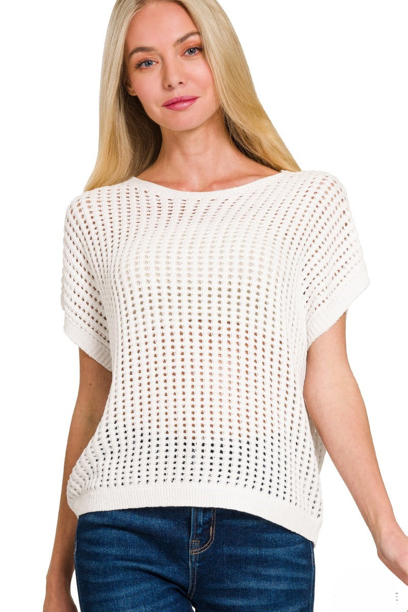 Bayside Crochet Knit Sweater-6 Colors!