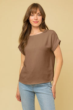 In Good Taste Roll-Up Sleeve Top- 4 Colors!