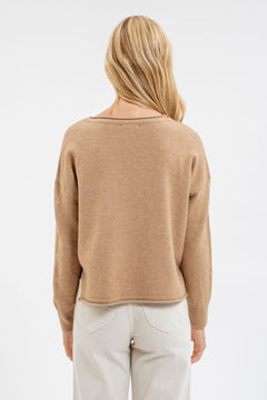 Fabled Grace Split Neck Knit Sweater- 4 Colors!