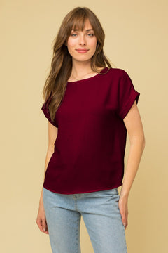 In Good Taste Roll-Up Sleeve Top- 4 Colors!