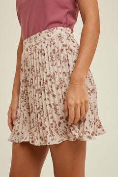 Melina Floral Pleated Shorts.