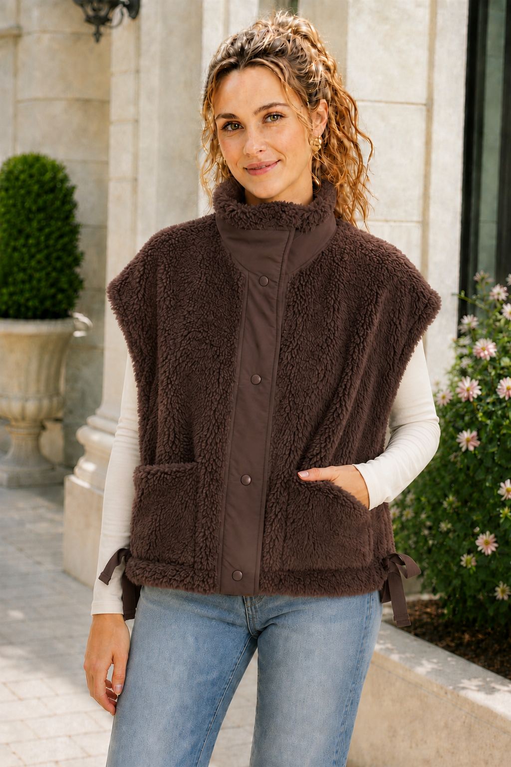Tie Side Sherpa Vest