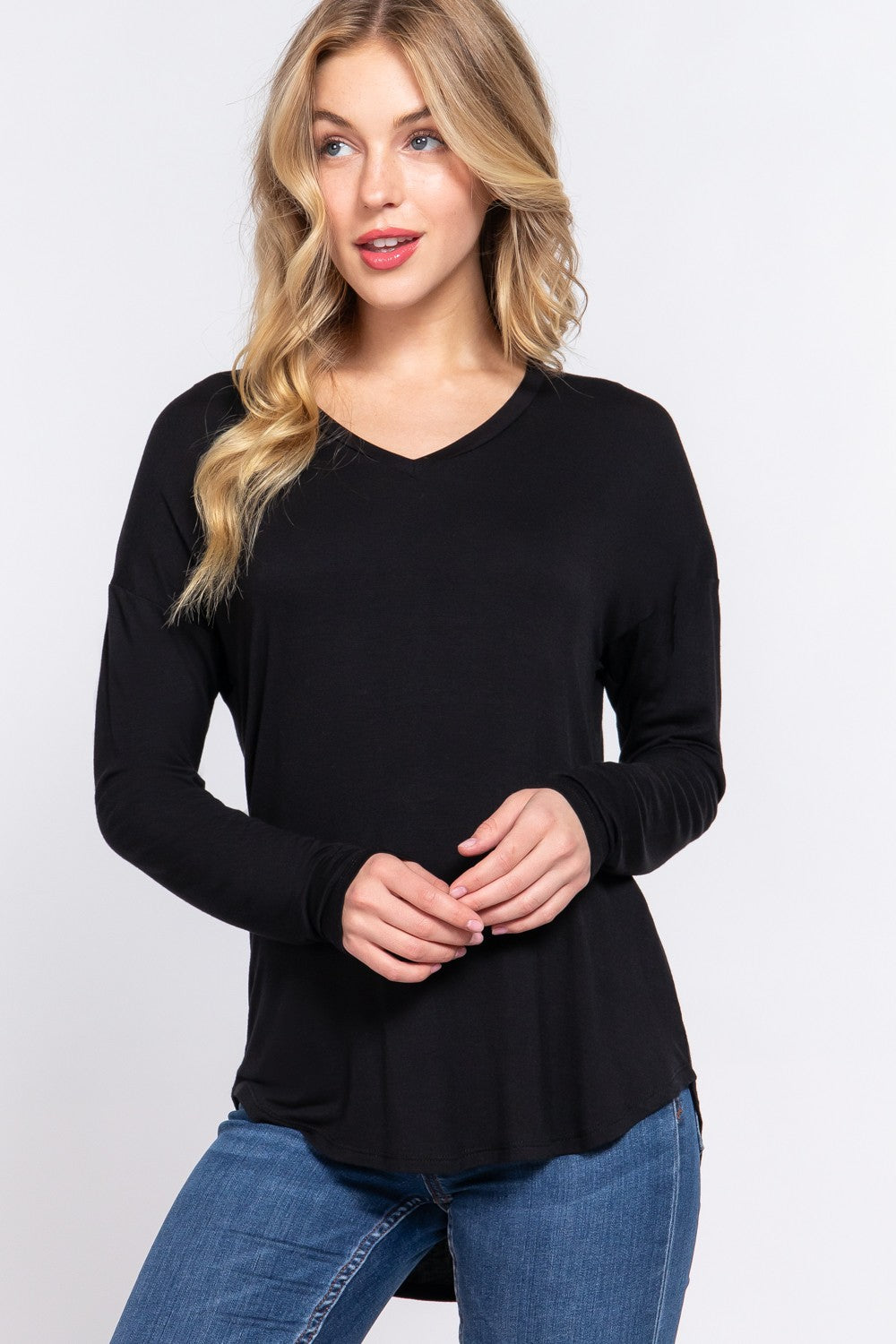 DOORBUSTER: Confident V-Neck Long Sleeve- 5 Colors!