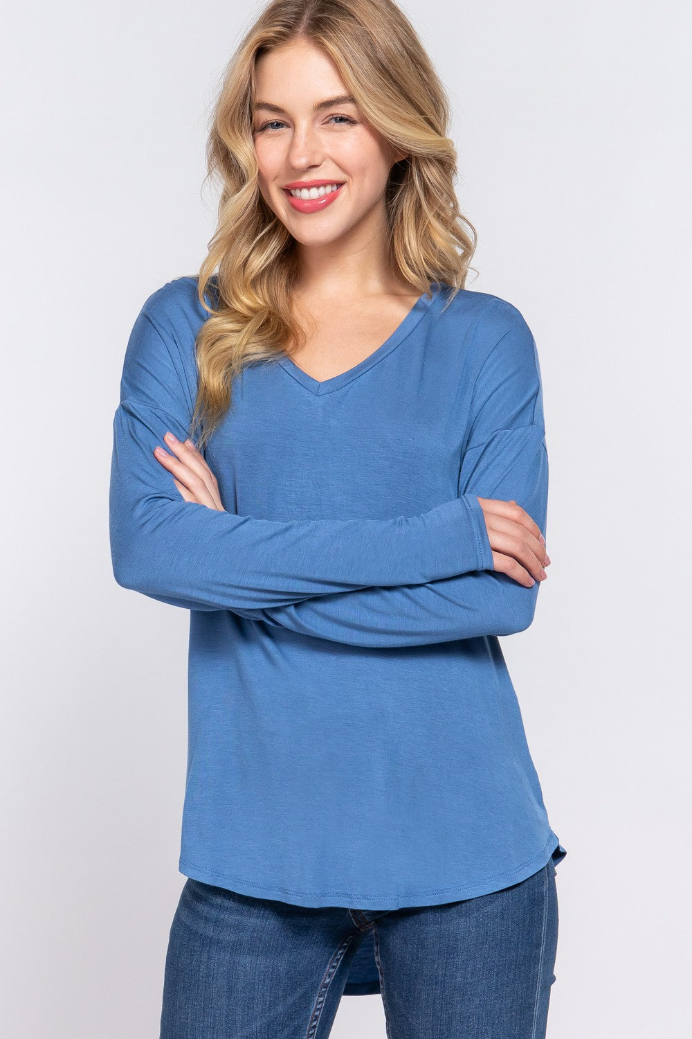 DOORBUSTER: Confident V-Neck Long Sleeve- 5 Colors!