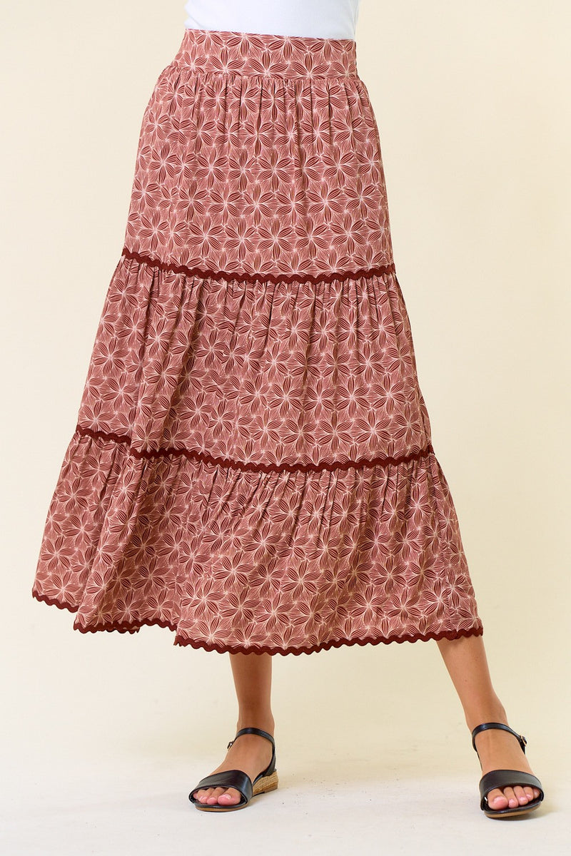 Hooked On You Tiered Maxi Skirt