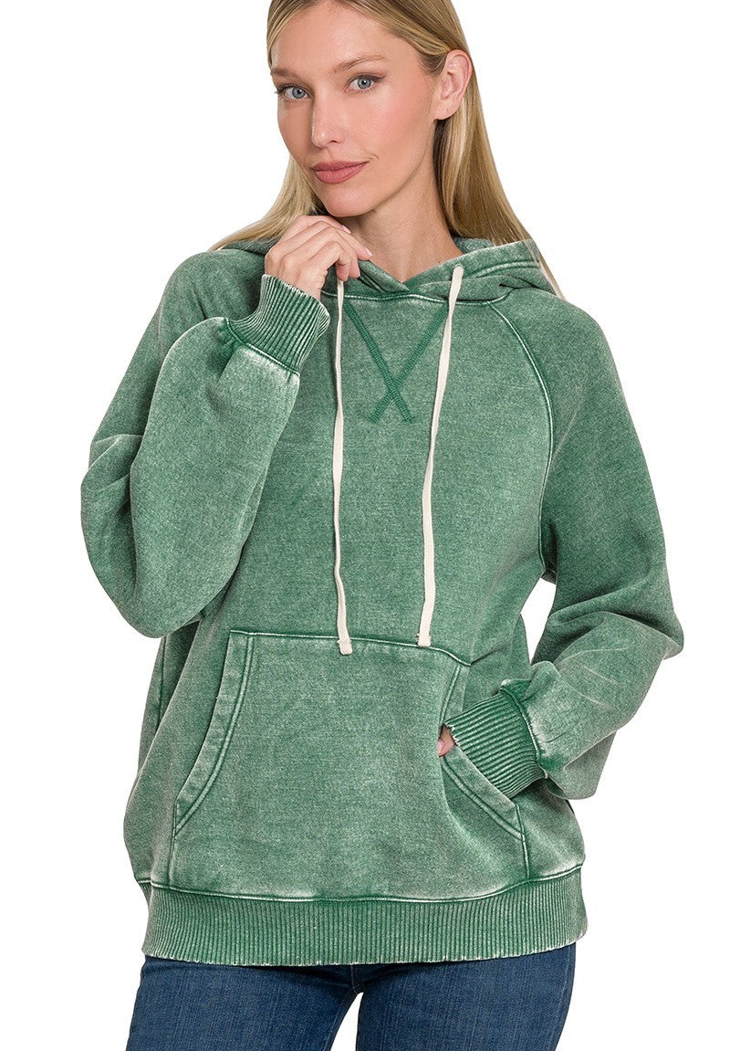 Scouted Out Acid Wash Fleece Hoodie- 6 Colors!