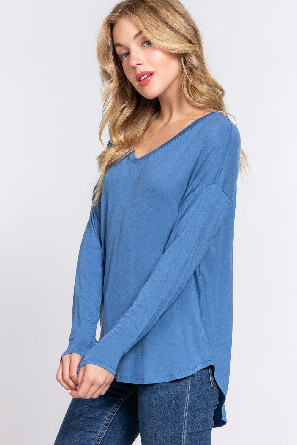 DOORBUSTER: Confident V-Neck Long Sleeve- 5 Colors!