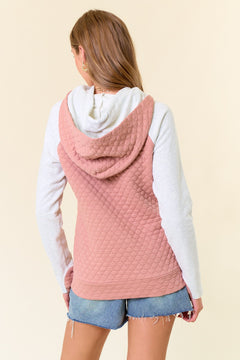 Soft Embrace Double Hooded Quilted Sweatshirt- 2 Colors!