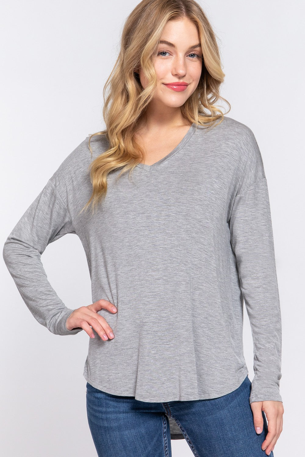 DOORBUSTER: Confident V-Neck Long Sleeve- 5 Colors!