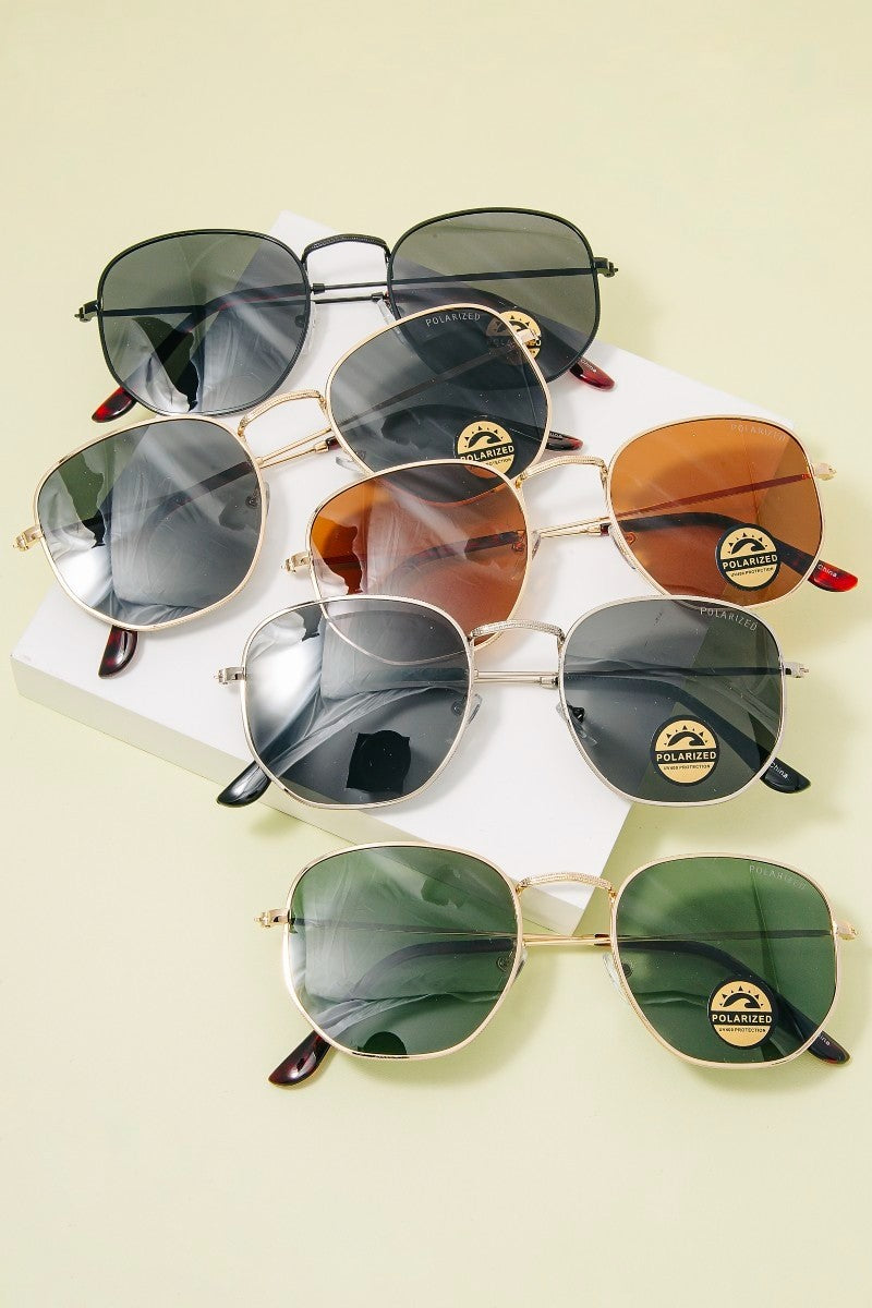Polarized Metallic Aviator Sunglasses- ASSORTED!