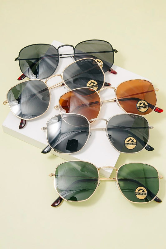 Polarized Metallic Aviator Sunglasses- ASSORTED!