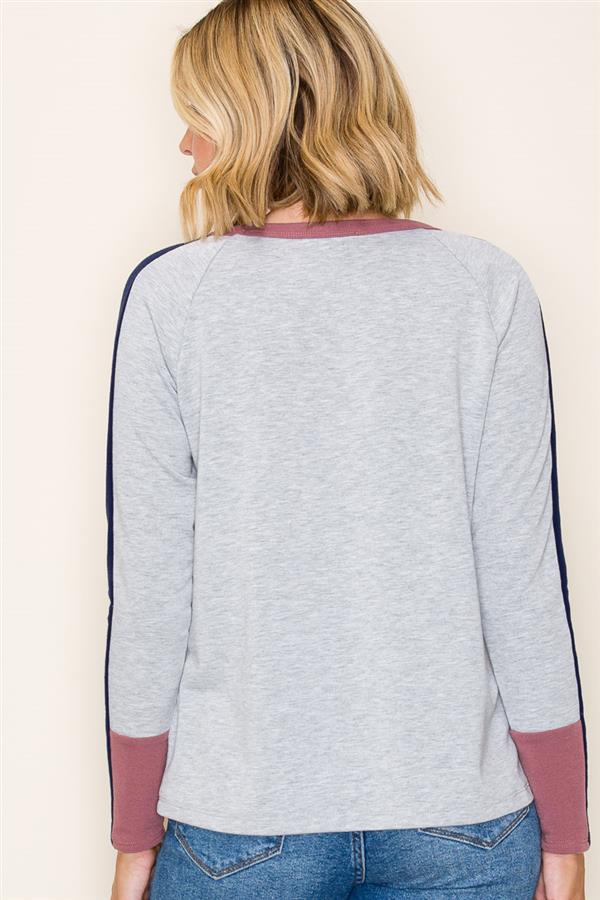 Abbie Color Block Long Sleeve Top