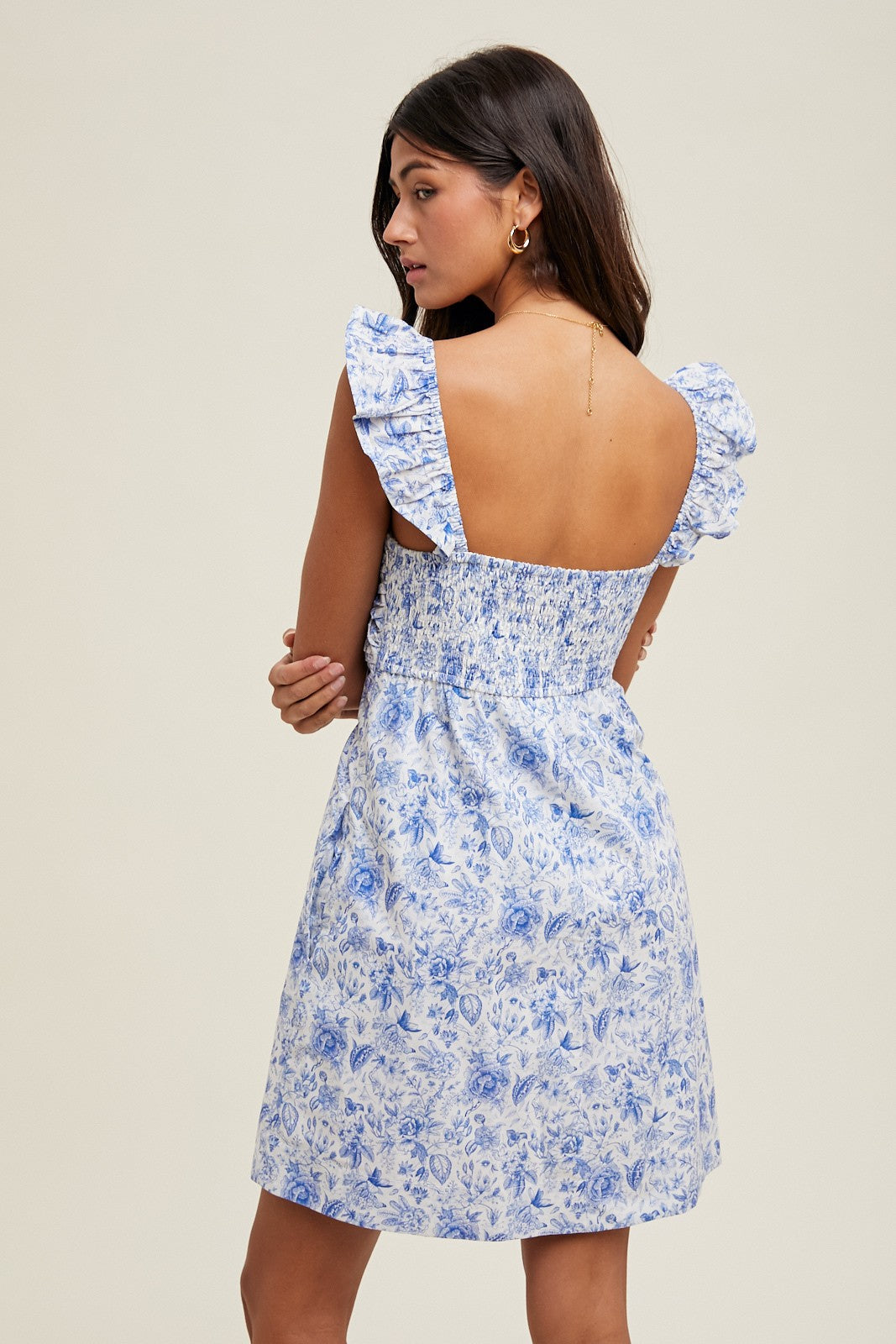 Harmonic Blooms Floral Ruffle Mini Dress